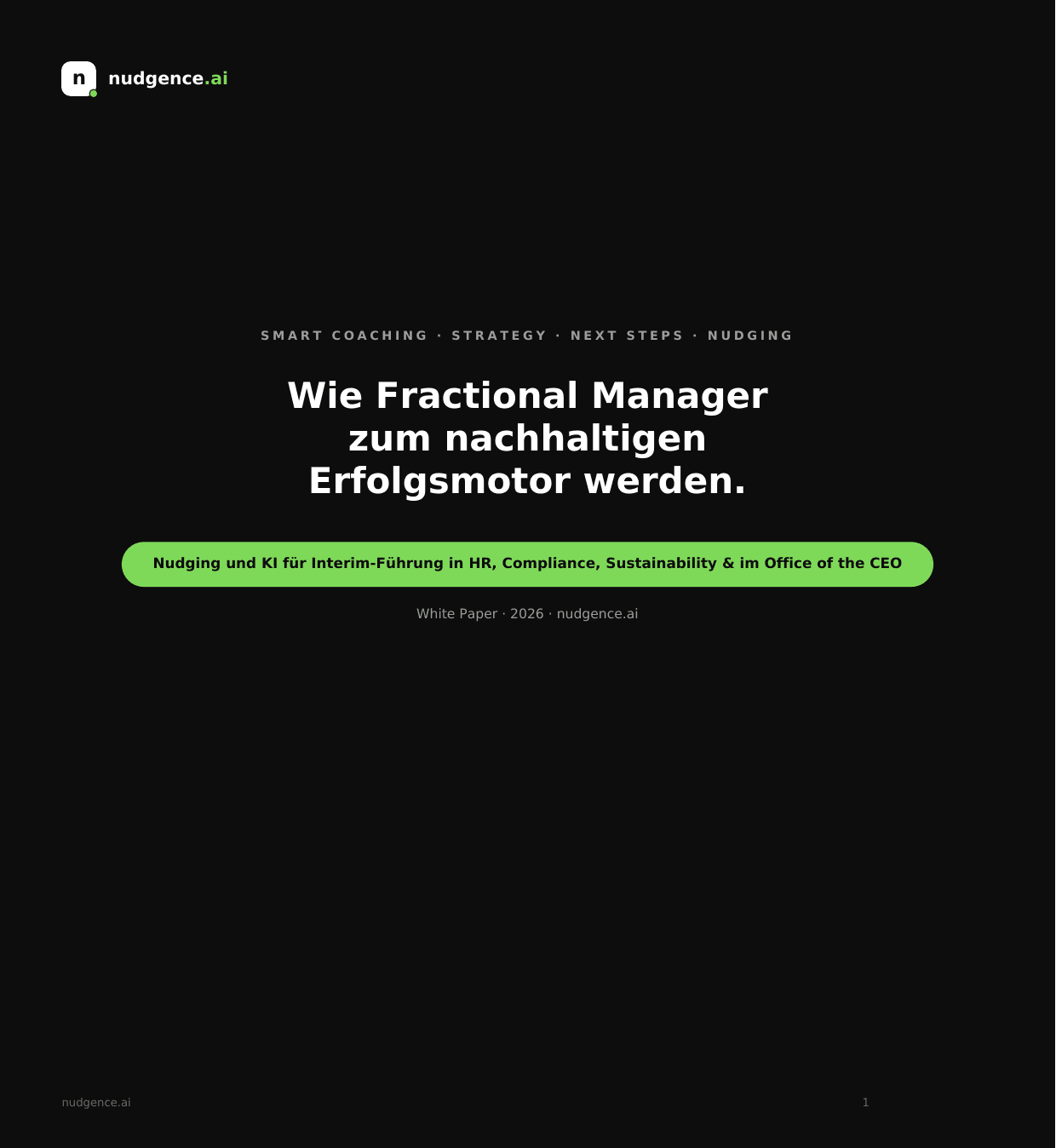 Titelseite des White Papers: Wie Fractional Manager zum nachhaltigen Erfolgsmotor werden