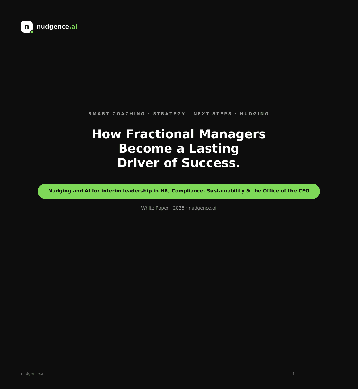 Cover of the white paper: How Fractional Managers Become a Lasting Driver of Success